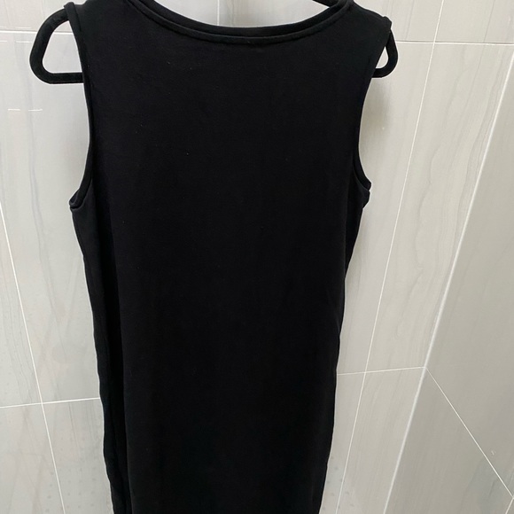 Black COS sleeveless dress with asymmetrical hem. - Picture 3 of 5